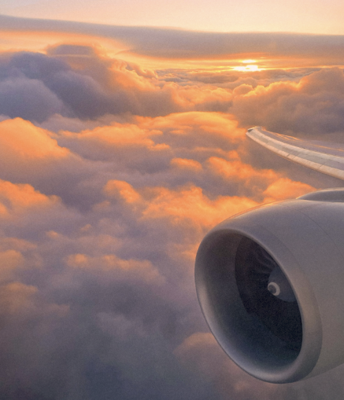 Airplane Window Sunset